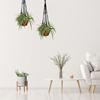 AKEIE Macrame Plant Hanger 3 Pack for Indoor Outdoor Wall Hanging Planter 3 Hooks Hanging Planter Basket Cotton Rope 100cm with Beads No Tassels