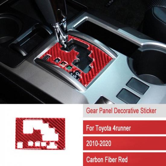 Red Carbon Fiber Car Interior Gear Shift Panel Cover For Toyota 4Runner 2010-20