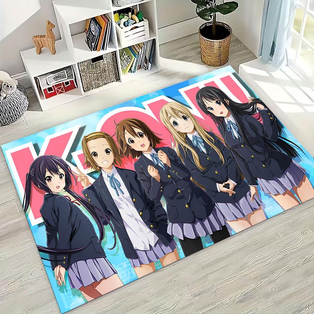Anime K-ON Kawaii Girl Hirasawa Yui Music Cartoon Rug for Bedroom Living Room Sofa Home Doormat Decor,Kids Non-slip Floor Mat