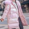 Children's Fashion Warm Windproof Girls Long Shiny Coat