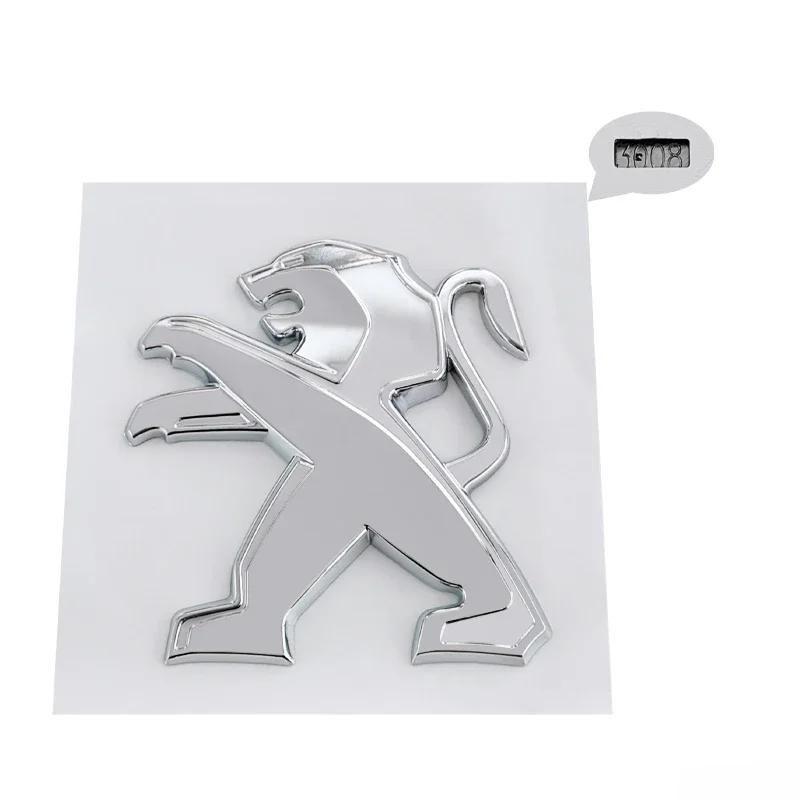 OQUP8 ABS 3D Löwenemblem Fronthaube Heckklappe Abzeichen für Peugeot 2008 3008 2021 2022 2023 Autoaufkleber Decals Styling Zubehör