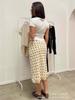 2025 Holiday Style Low Waist Polka Dot Color Block Woven Skirt