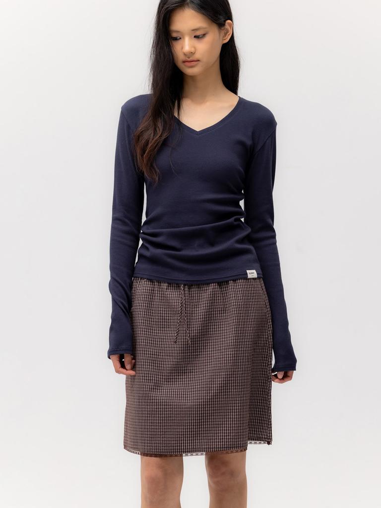 Glony G Classic Lace-Up Midi Skirt (Brown)