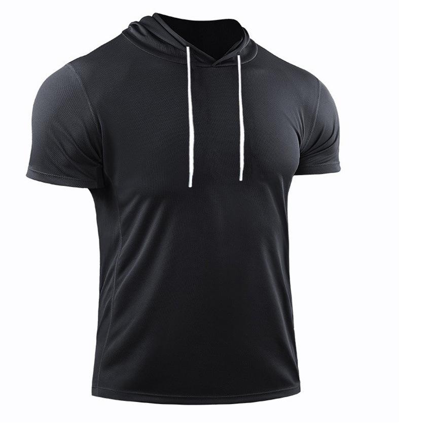Men S Summer Casual Short Sleeve Hooded T Shirt For Fitness