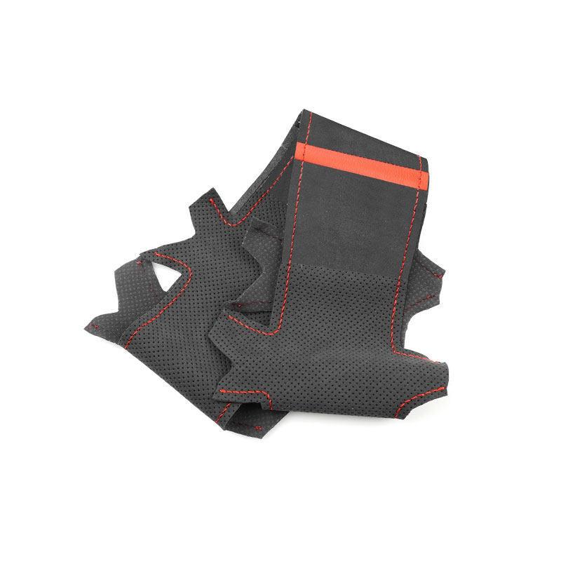 Car Accessories Steering Wheel Suede Leather Cover Black-red Line with Red Strip For Volvo S60 V60 XC60 XC90 S90 V90 2017-