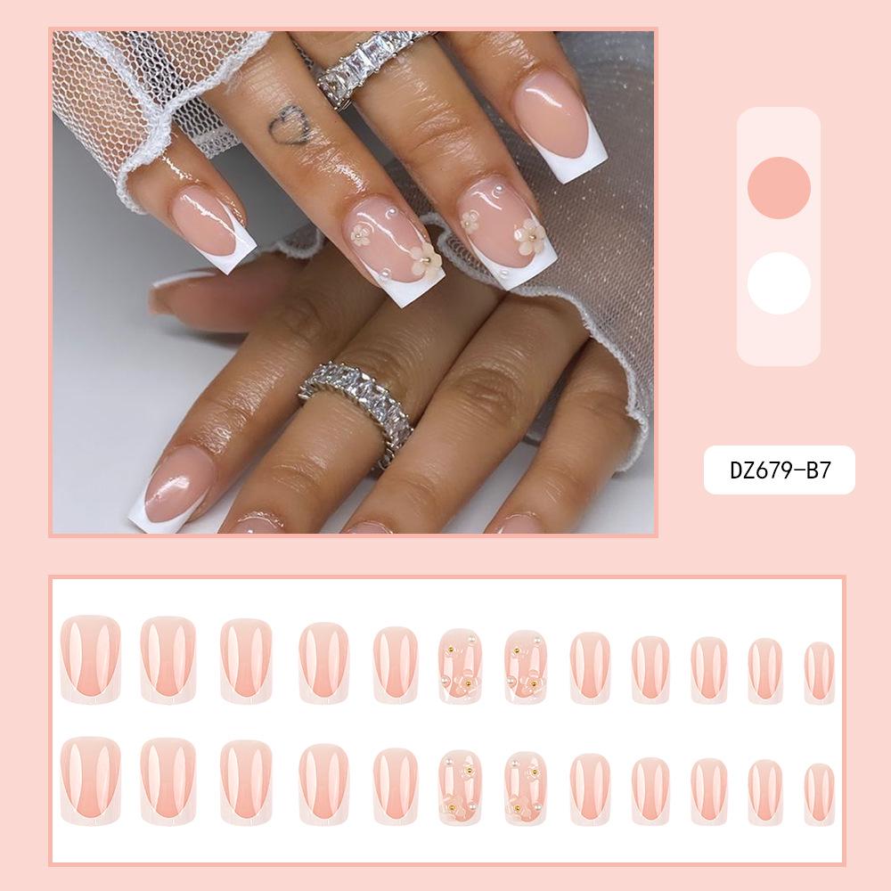 French Rhinestone Handmade Press-On Nail Tips