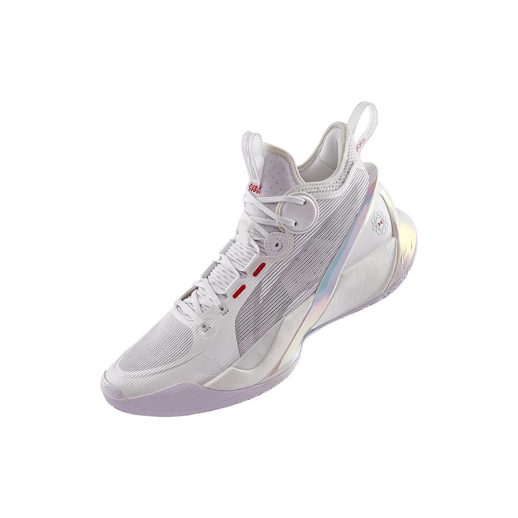 Li Ning SONIC 10 Ultra Slip Resistant, Abrasion Resistant, Breathable Mid Top Basketball Shoes Men's White ABAS145-1