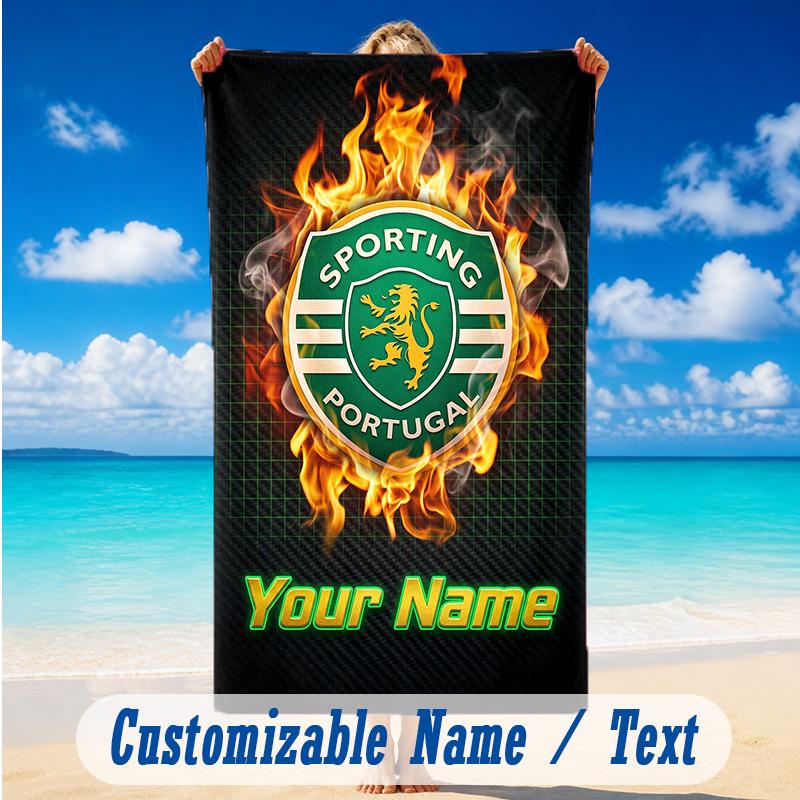 Beach Towel Custom Name Text, Quick Dry Large Towel For Beach HomeSporting CP