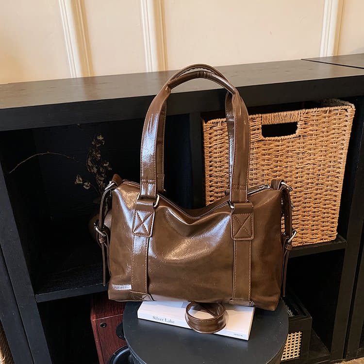 Glossy Large Capacity Tote Bag Women's Shoulder Bag