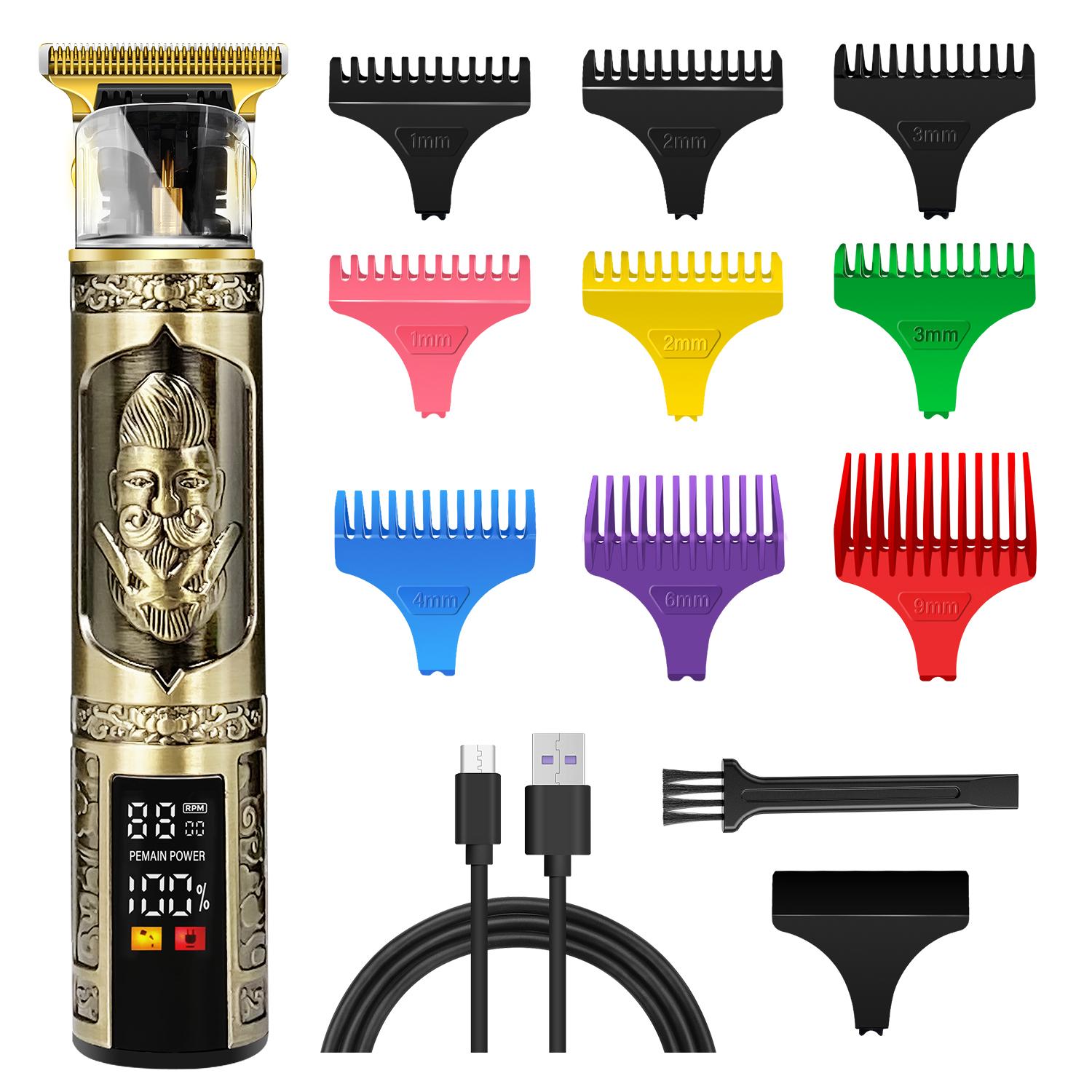 

Машинка для стрижки волосся Електрична машинка для стрижки волосся Professional Man Shaver Trimmer For Men Barber Beard T9 USB Rechargeable Clips LQF002