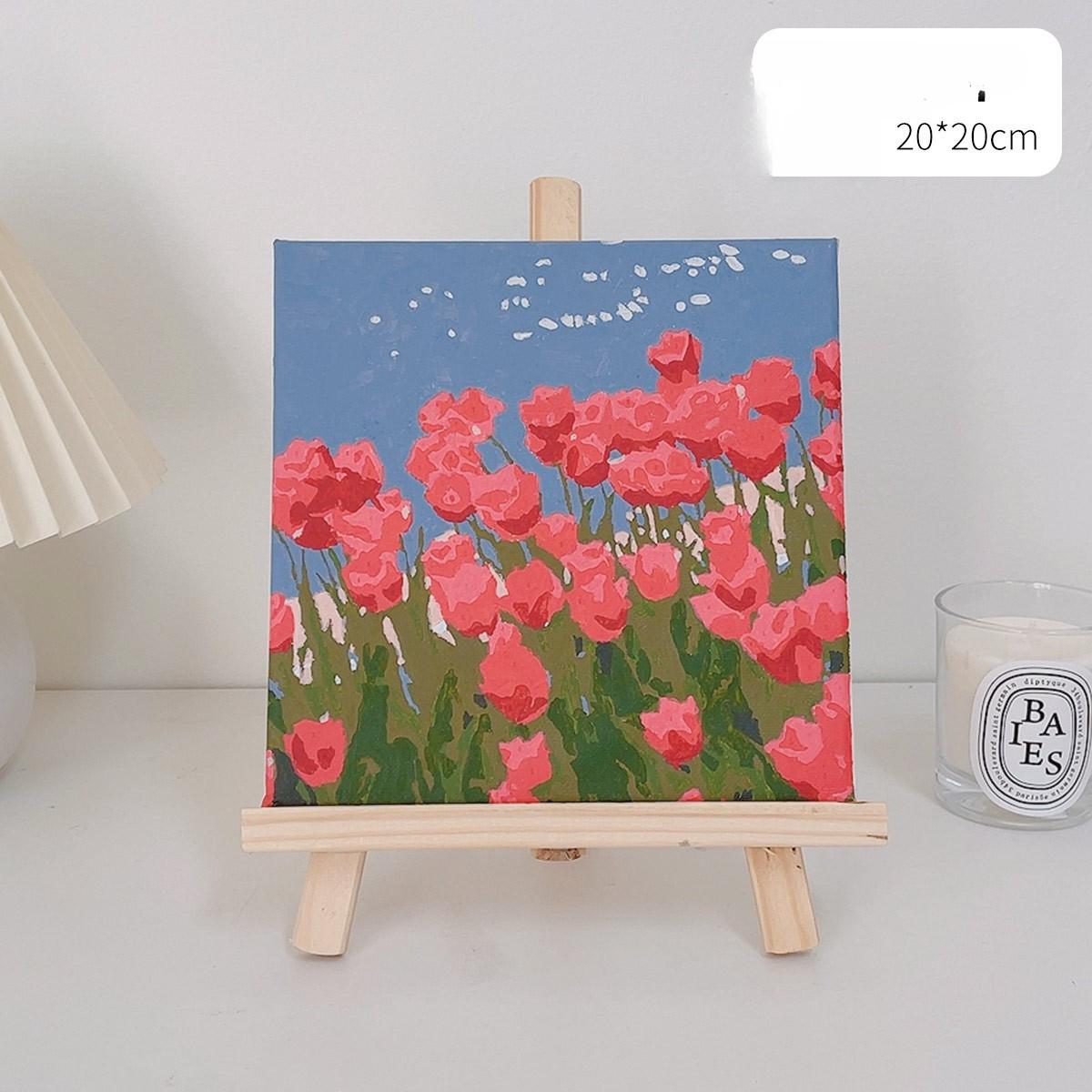 

Тюльпан Diy Цифровая масляная живопись Детская ручная масляная живопись Ручная роспись Настольный пейзаж Декоративная живопись Tulip