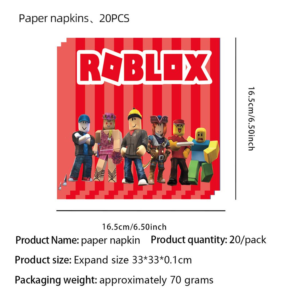 Roblox Birthday Party Decorations Supplie Celebration Disposable Tablecloth Cup Plate Baby Shower banner set Entertaining Play Safe Kid Friendly Fun