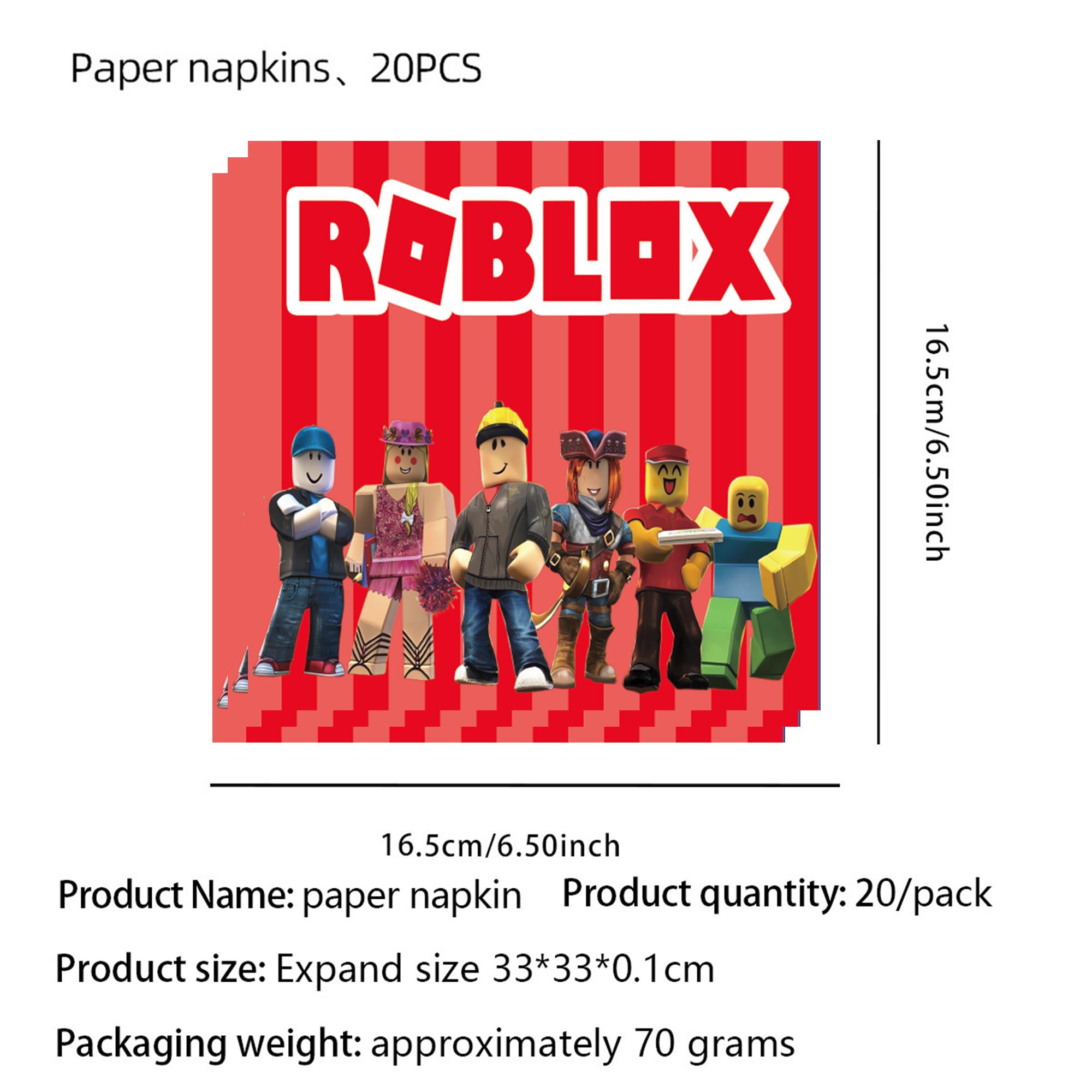 Roblox Décorations de Célébration d'Anniversaire Fournitures Roblox Fête de Célébration Bannière Jetable Nappe Support de Tasses Collection Douche de Bébé