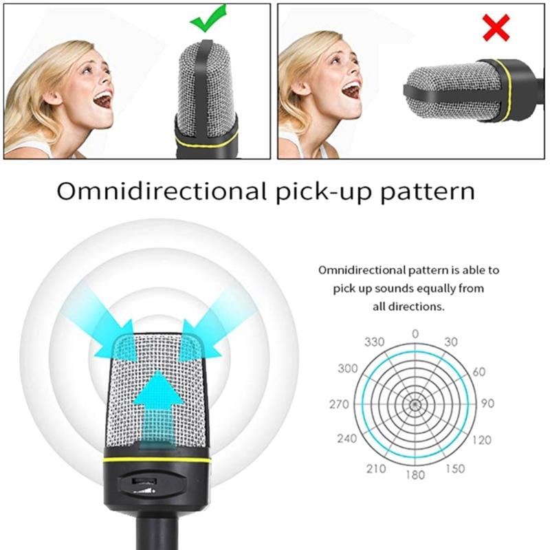SF920 Cardioid-omnidirectional Mic Condenser Professional Recording Microphone 3.5mm Port with Tripod Holder for Gaming