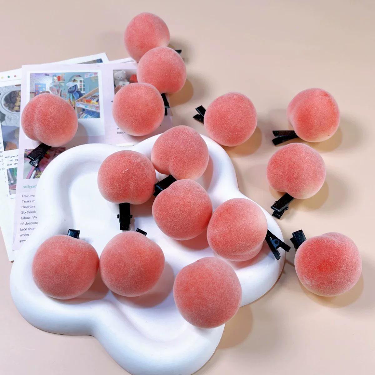 

Персиковая заколка для волос: Милый фруктовый дизайн в корейском стиле для весны/лета