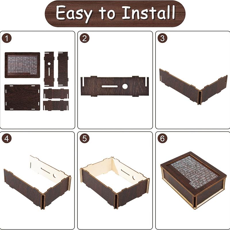 Pușculiță din lemn de 1000/3000/5000/10000 de euro Pușculiță cu bani reutilizabil cu cutii pentru scopuri de economisire și numere Seif pentru numerar