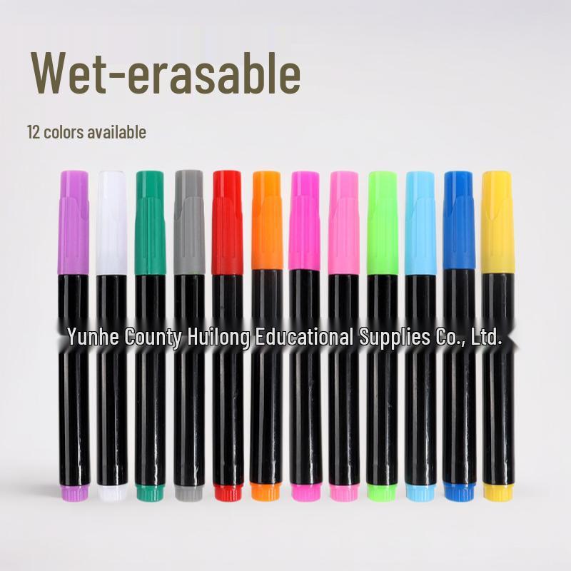 Colored Liquid Chalk Marker Set - 12 Erasable Water-Based Pens for Kids' Drawing & Doodling on Blackboard or LED Light Boards