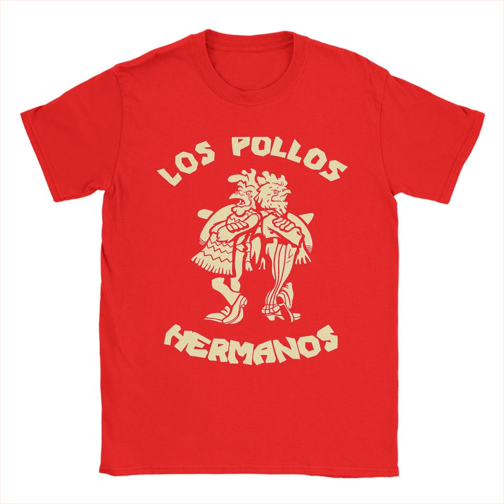 Los Pollos Hermanos Chicken Christmas T Shirt for Men Pure Cotton T-Shirts Round Collar Breaking Bad  Tees Short Sleeve Clothing