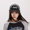 Street Trendy Brand Big Head Circumference Baseball Cap Contrasting Color Flame Splicing Washed Embroidery Hip Hop Sunshade Cap