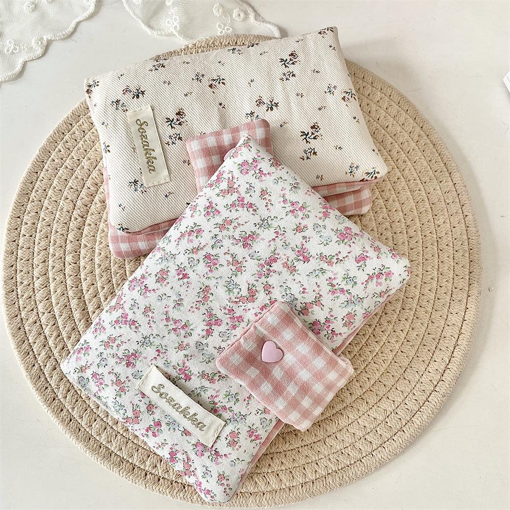 Korean Girly Heart Floral Book Cover for Journals & Diaries - Portable Pocket Size