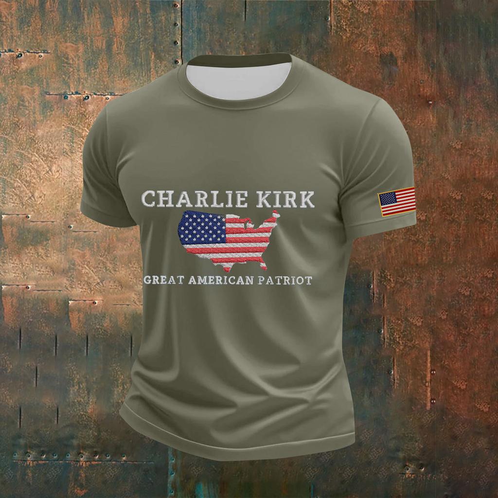 Vīriešu apdrukāts T-krekls ar īsām piedurknēm Vīriešu brīvs ikdienas tops ar īsām piedurknēm