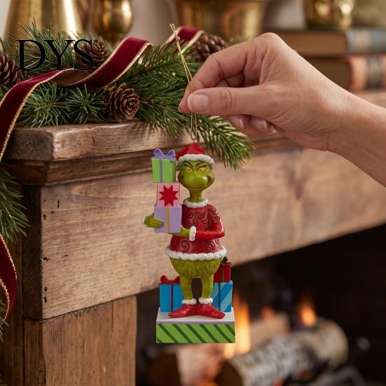 Christmas Tree Ornaments Green Elf Red Car Ornament, Acrylic Hanging Decor Holiday Party Supplies for Mirror, Funny Pendant, Home Decoration Favors