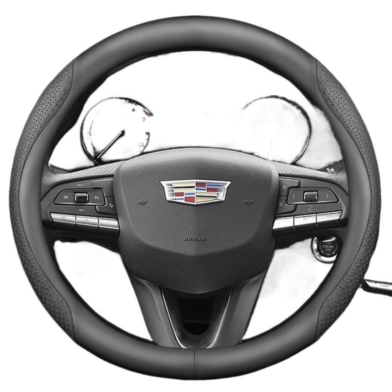 Leather Car Steering Wheel Cover for Cadillac SLS CT6 Escalade XT5 ATS CTS SRX XT4 XT6 Lyriq Optiq Accessories