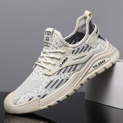 Running Shoes New Men's Shoes Large Size Spring and Autumn Fashion Casual Fly-woven Versatile Breathable Running Sports Trendy Shoes