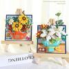 Flower Painting Exhibition Building Blocks Toys, DIY Educational Building Blocks, Desktop Ornaments Perfect Gift