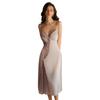 Long Silk Sleepwear Set With V Neck Sleeveless Design For Women Relaxation