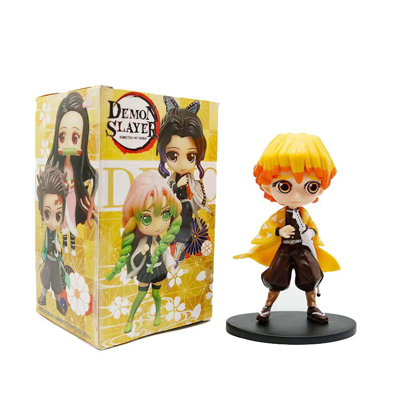 8pcs Anime Demon Slayer blind box Tanjiro Kamado Nezuko cartoon figure PVC model ornament child Christmas Halloween gift