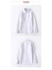 Girls' White Fleece-Lined Cotton Shirt: Long-Sleeved School Uniform for Elementary to Middle School.