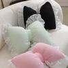 Bow-shaped Pillow Ruffle Lace Plush Throw Pillow High Elasticity Decorative Pillow for Bed Couch Car Seat Companion Pillows
