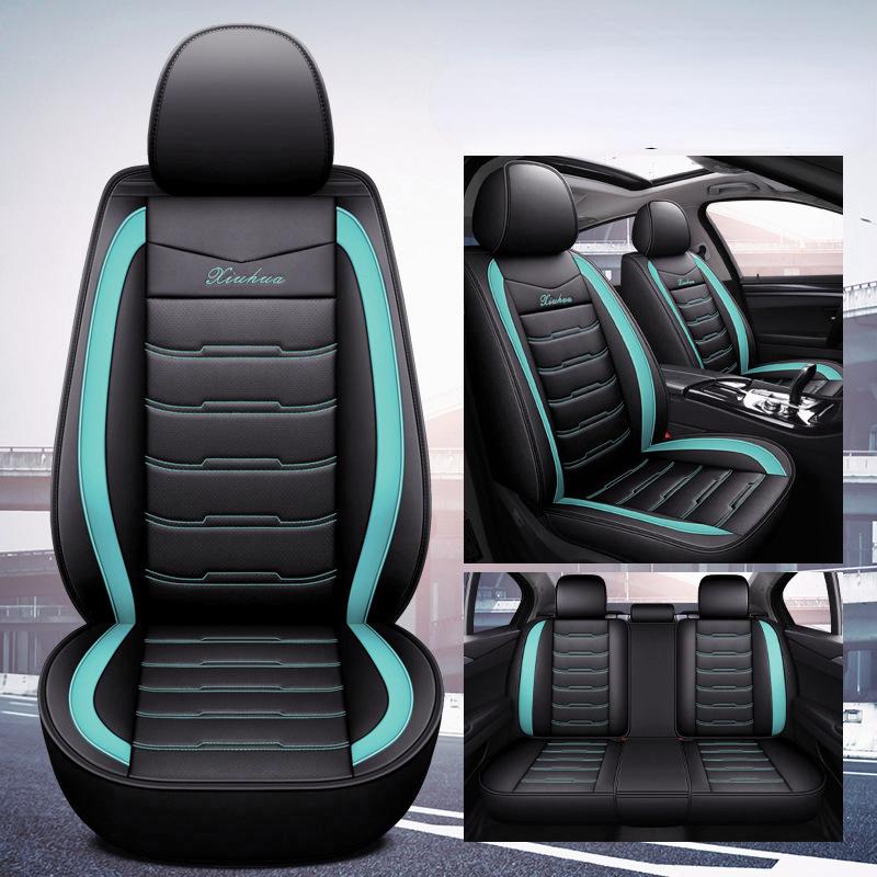 Universal Car Seat Cover Set PU Leather Vehicle Cushion Full Surrounded Protector Pad Anti-Scratch