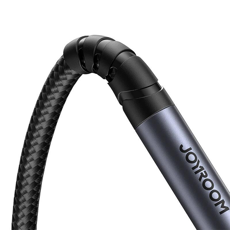 Kabel Przedłużający Aux Joyroom Sy-A09 Mini Jack 3.5Mm Żeński Do Mini Jack 3.5Mm Męski, Oplot, 1.2M (Czarny)