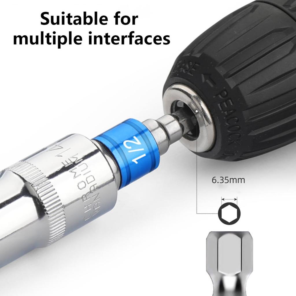 1/4 3/8 1/2 Bit Socket Adapter Set Drill Bit Extension Screwdriver Holder Socket Wrench Tool High Speed Drilling Bits Nut Driver