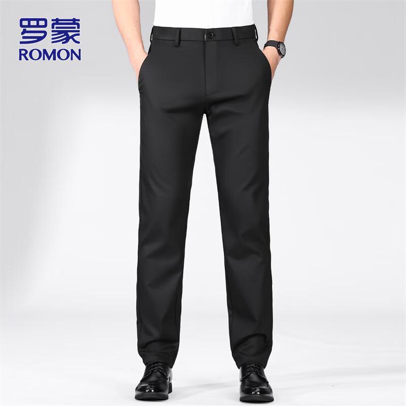 ROMON Men's Ice Silk Stretch Business Casual Pants