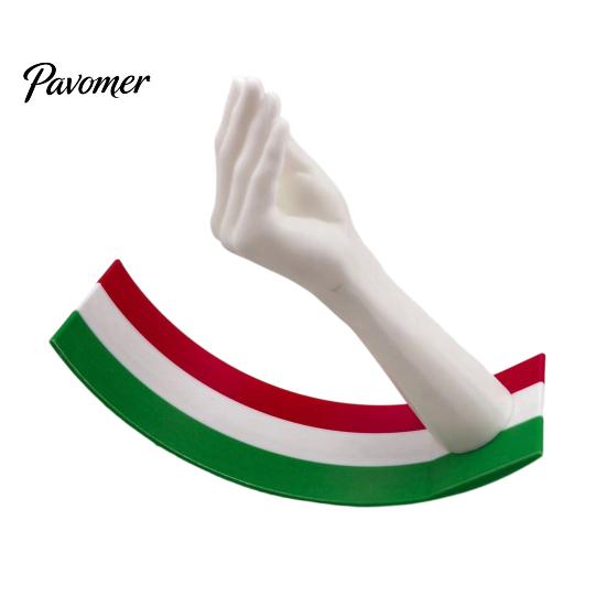 Desktop Ornaments 3D Printed Gesture Figurine Ornament with Three-color Striped Base, Funny Nodding Classic Shake Toy for Desk Decor, Stress
