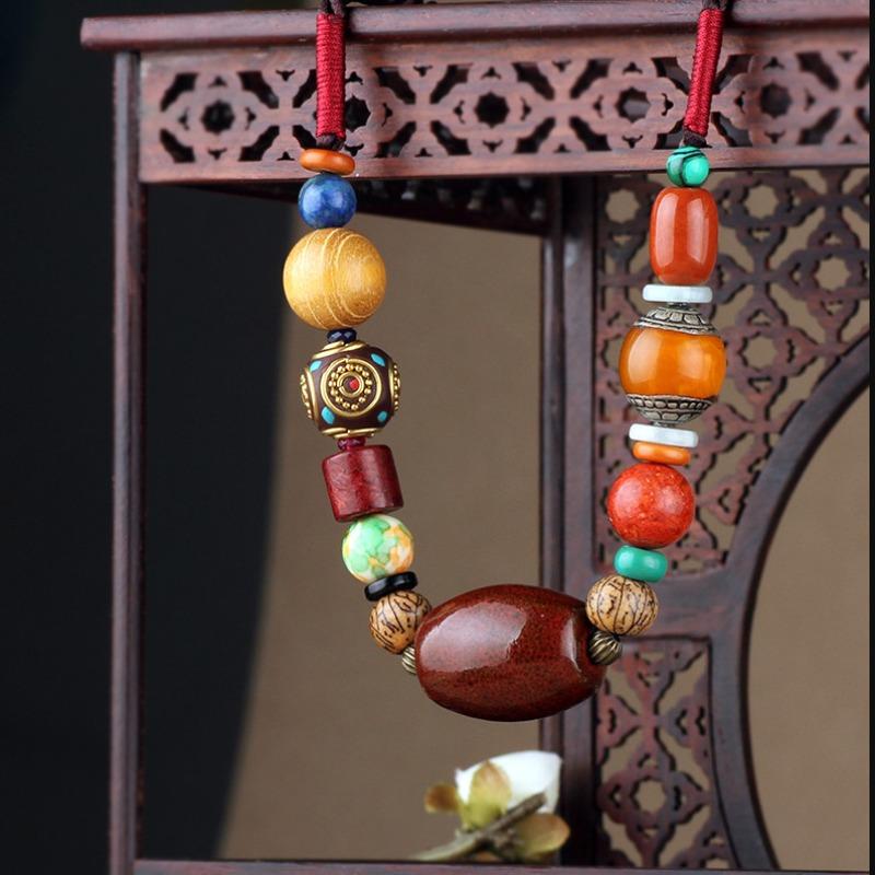 GEMCHIC Women's Ethnic Style Bohemian Beaded Necklace Vintage Short Collarbone Chain Multi-Layer Statement Jewelry