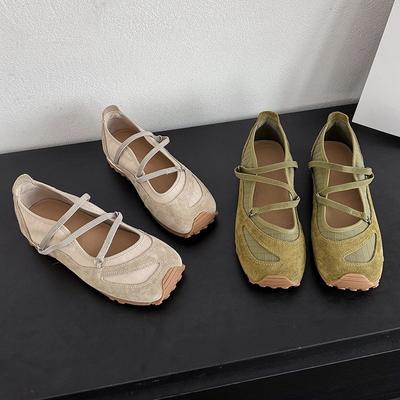 Scarpe Mary Jane incrociate da donna con scollatura bassa scarpe da ballo suola morbida comode versatili scarpe singole suola morbida piedi non stanchi