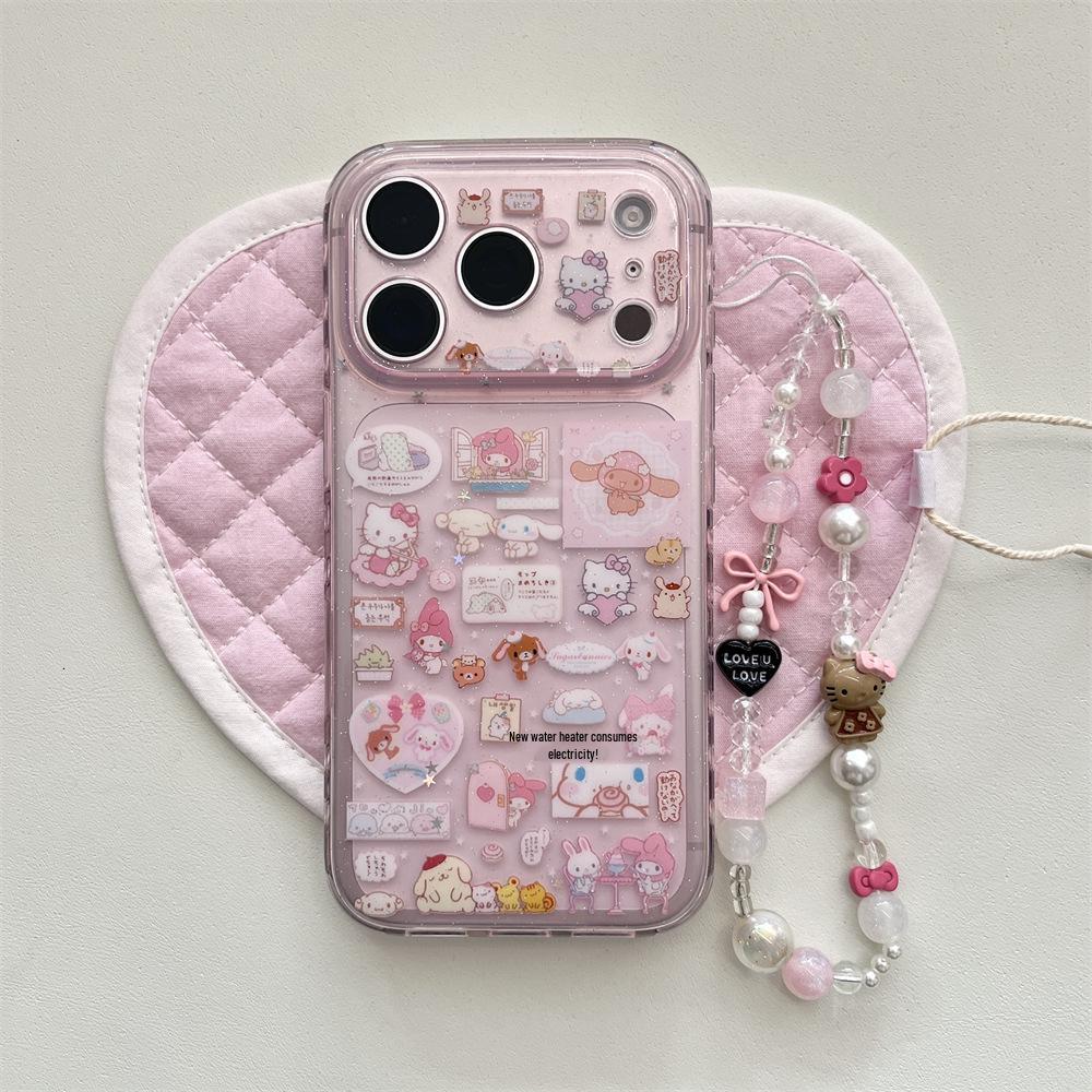 Pink Cartoon KT Cat Anti-Fall iPhone 14/13 Pro Max Case