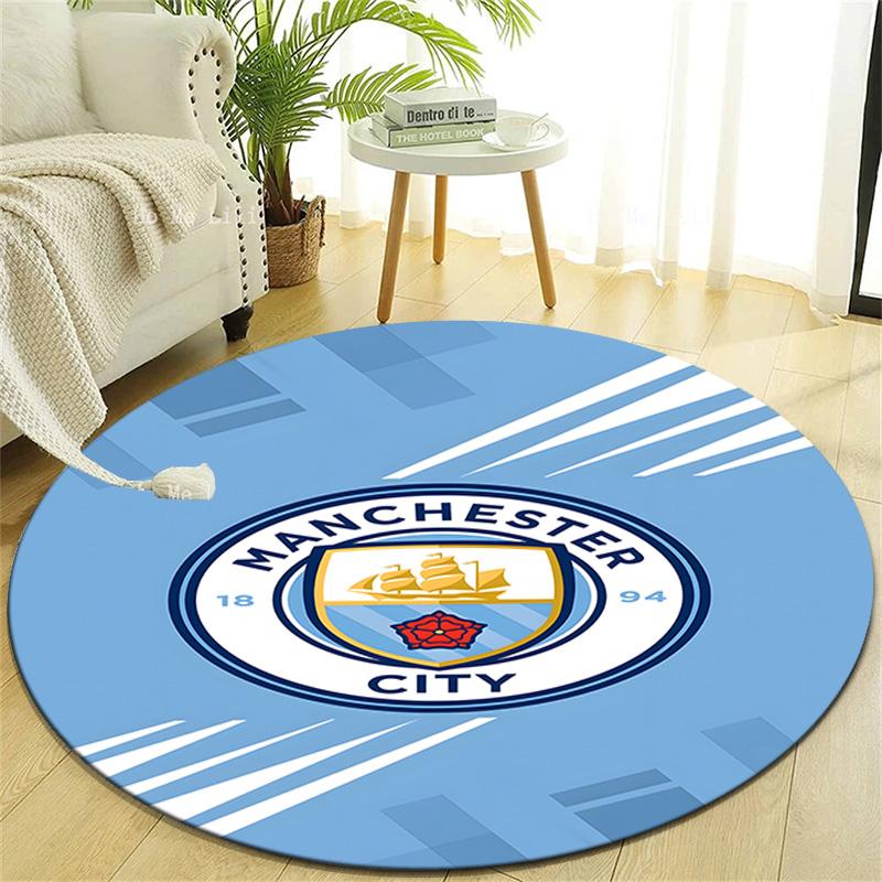 1pc Football Team Design Printed Area Round Carpet for Bedroom Living Room Home Decor Rugs Mat Non Slip Mat Rug for Bedside