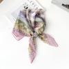 Temperament Silk Scarf Square Scarf Women's Soft Xili Yarn Versatile Scarf Sun Protection Neck Covering Scarf Cashew Nut Square Scarf Thin Scarf