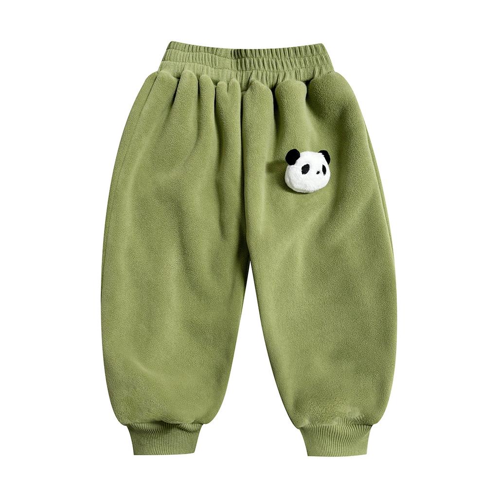 Children's Fleece Pants, Autumn and Winter Baby's Thickened Warm Casual Sports Pants, Outer Wear Long Pants