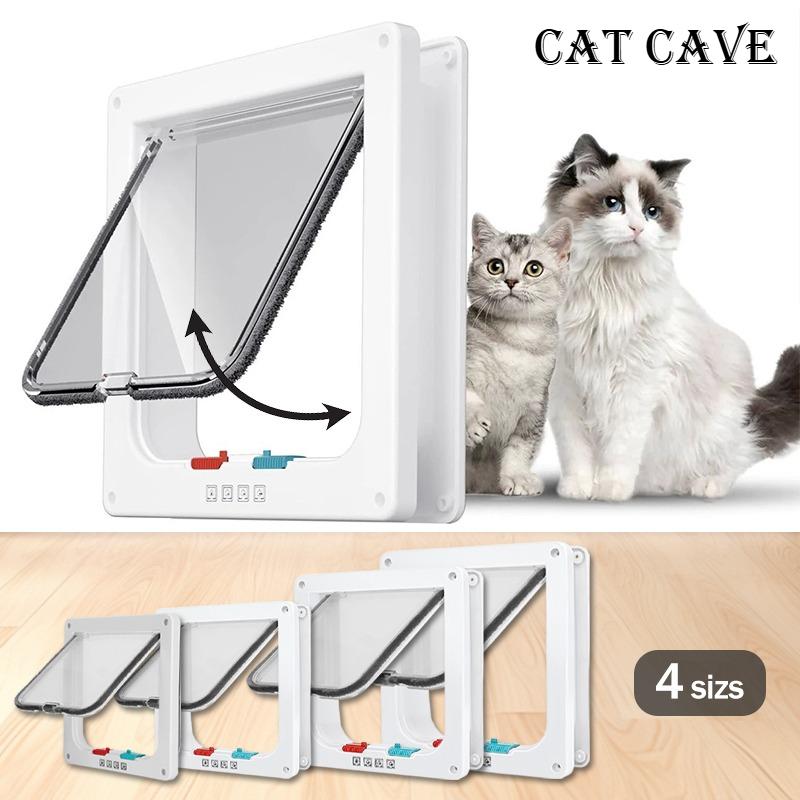 1 set, four-way safety lock flip door | weatherproof PVC pet door, suitable for cats and dogs, cat doors, dog doors
