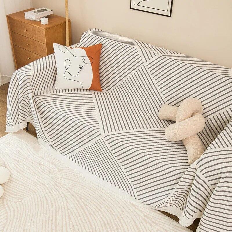Nordic Tassel Sofa Throw Blankets Large Soft Outdoor Camping Picnic Beach Towel Leisure Relax Four Season Travel Rug