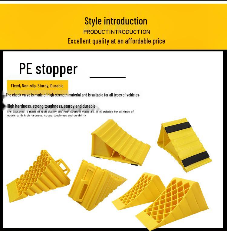 Anti-slip Rubber & Wood Tire Stop Block - Prevents Car Rolling
