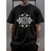 Herren Plus Size GANGSTAR Grafik Schwarz T-Shirt - Mode-Tee, Perfekt für einen stylischen Streetwear-Look, Ideal für den täglichen lässigen Gebrauch und trendige Outfits
