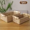 Handmade Storage Basket Made of Paper Rope And Natural Wood Organizer Tray for Cosmetics