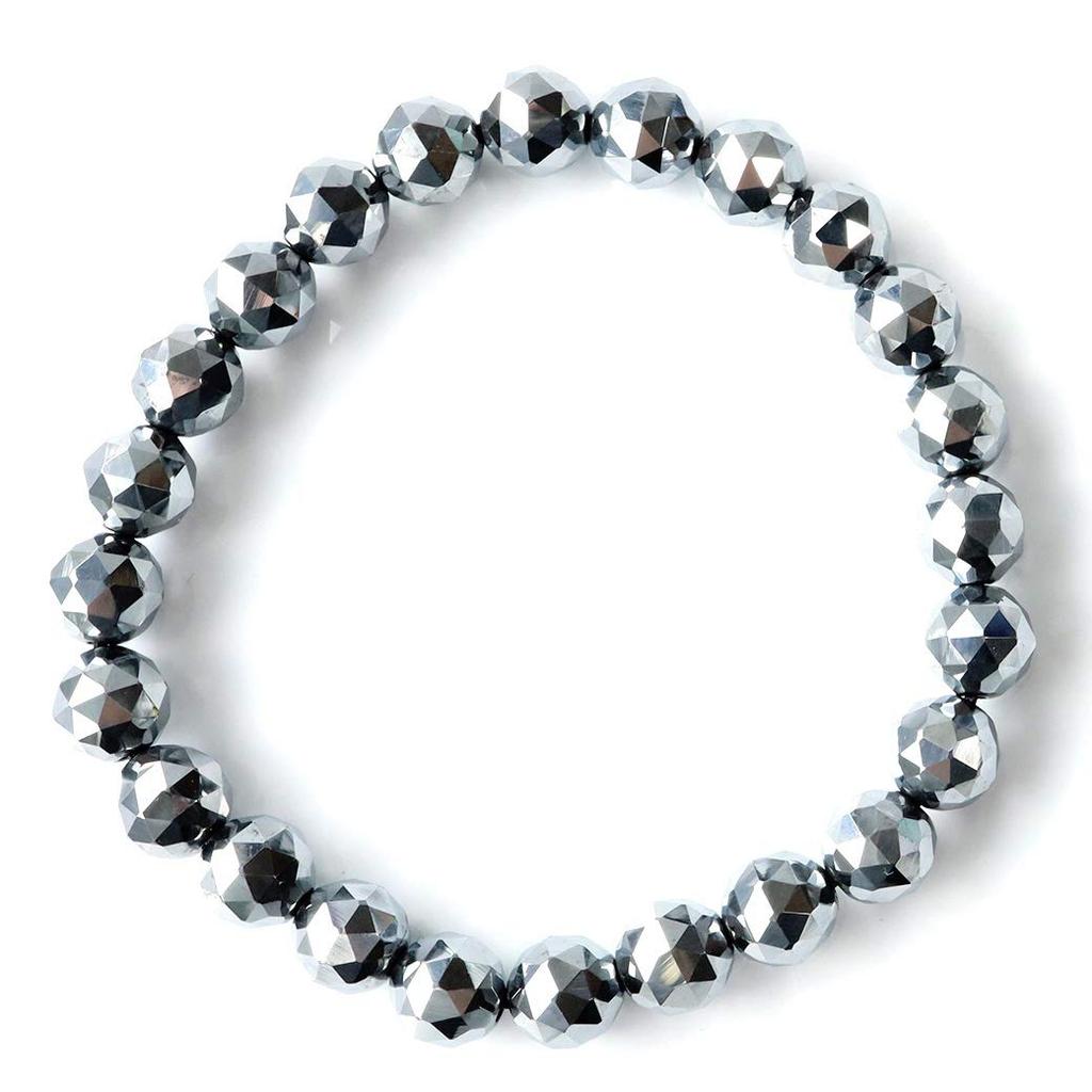 High Purity Terahertz Ore Star Cut 100 Sides Bracelet 8mm Inner Diameter 20cm [GOLD STONE] Approx.